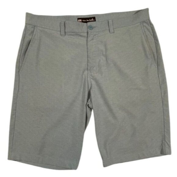 Travis Mathew Men's Kona Blue Striped Chino Golf Shorts SIZE-36 - Picture 1 of 5
